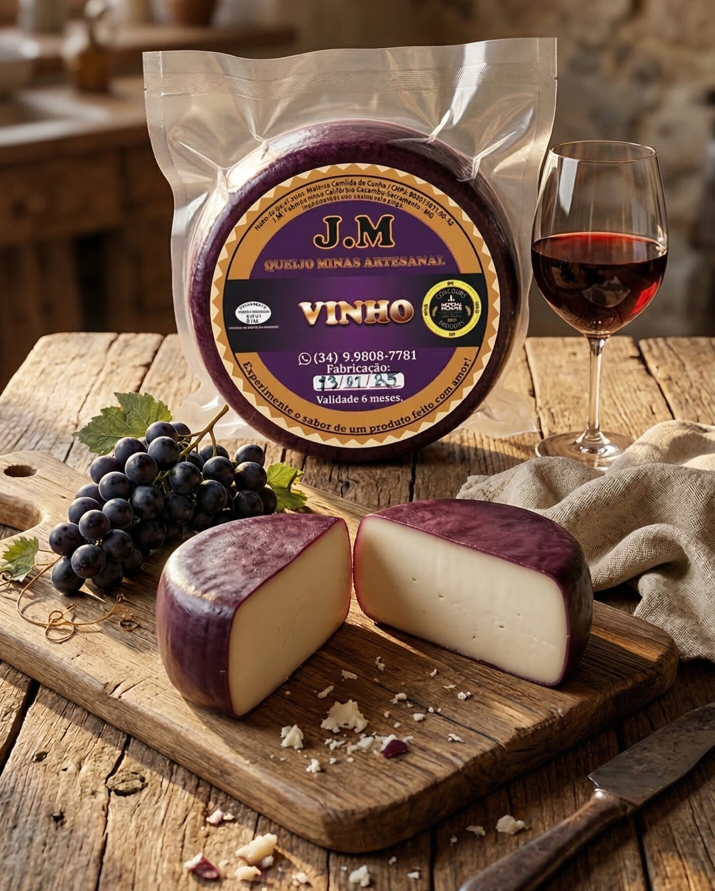 QUEIJO J.M AMETISTA (VINHO)