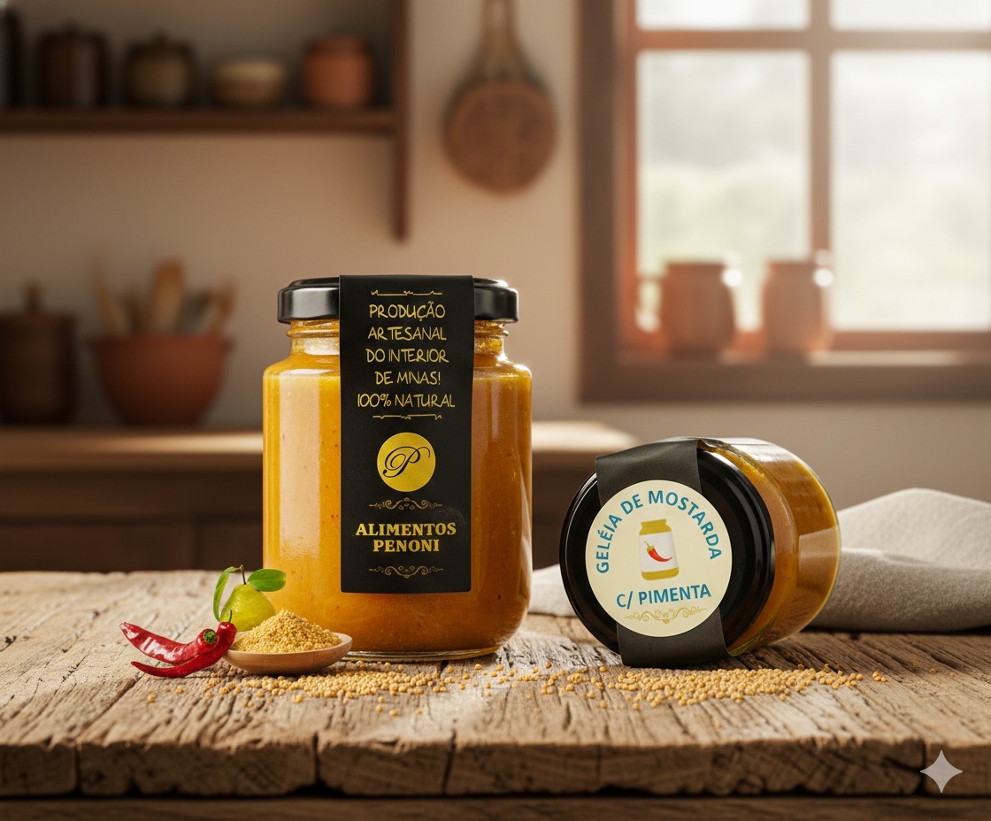 GELEIA GOURMET DE MOSTARDA COM PIMENTA