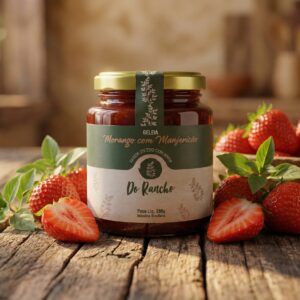 GELEIA DE MORANGO COM MANJERICÃO